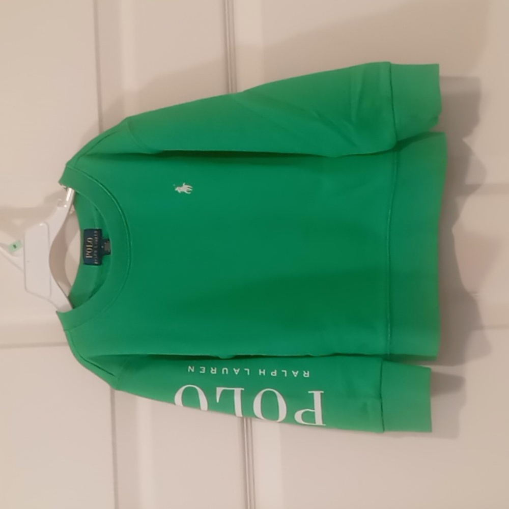 Polo Ralph Lauren Logo Spa Terry Sweatshirt Tiller Green Size 3 New with Tags